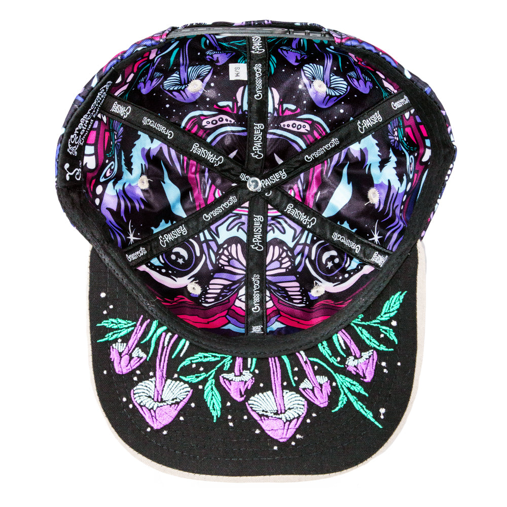 Ellie Paisley Bear Floral Snapback Hat Grassroots California