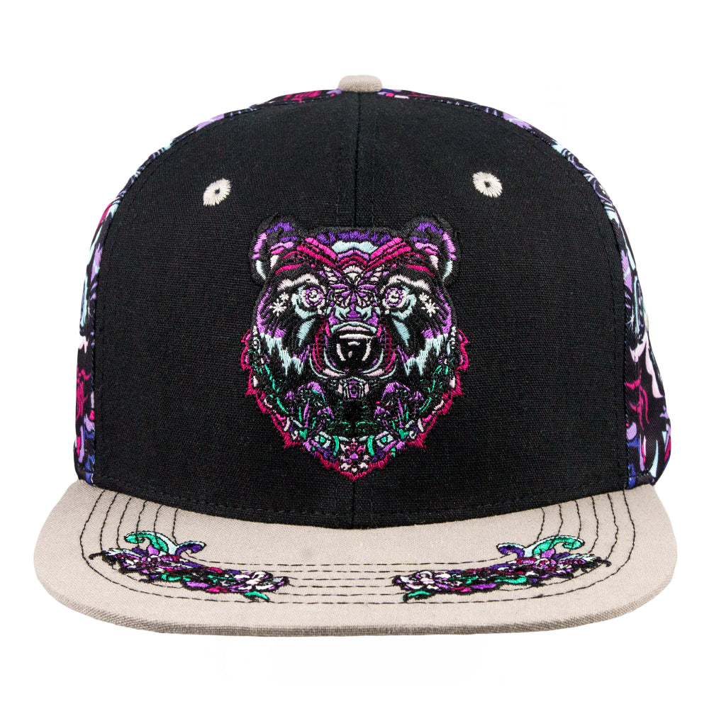 Ellie Paisley Bear Floral Snapback Hat Grassroots California