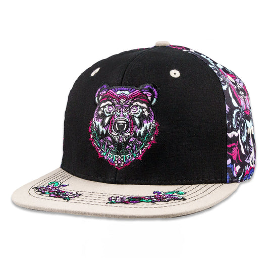 Ellie Paisley Bear Floral Fitted Hat Grassroots California