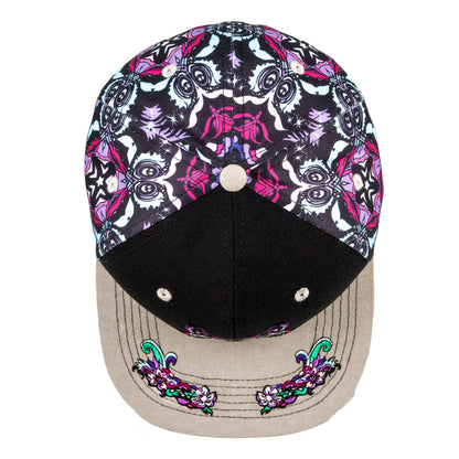 Ellie Paisley Bear Floral Fitted Hat Grassroots California