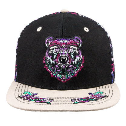 Ellie Paisley Bear Floral Fitted Hat Grassroots California