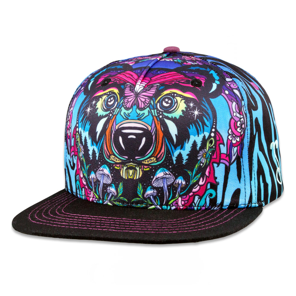 Ellie Paisley Bear Striped Snapback Hat Grassroots California