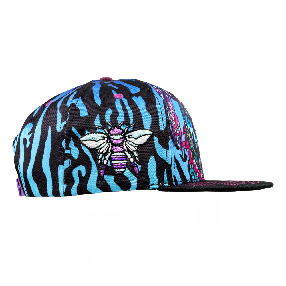 Ellie Paisley Bear Striped Snapback Hat Grassroots California