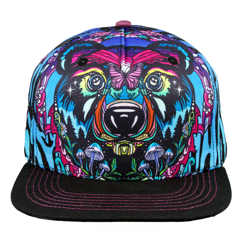 Ellie Paisley Bear Striped Snapback Hat Grassroots California