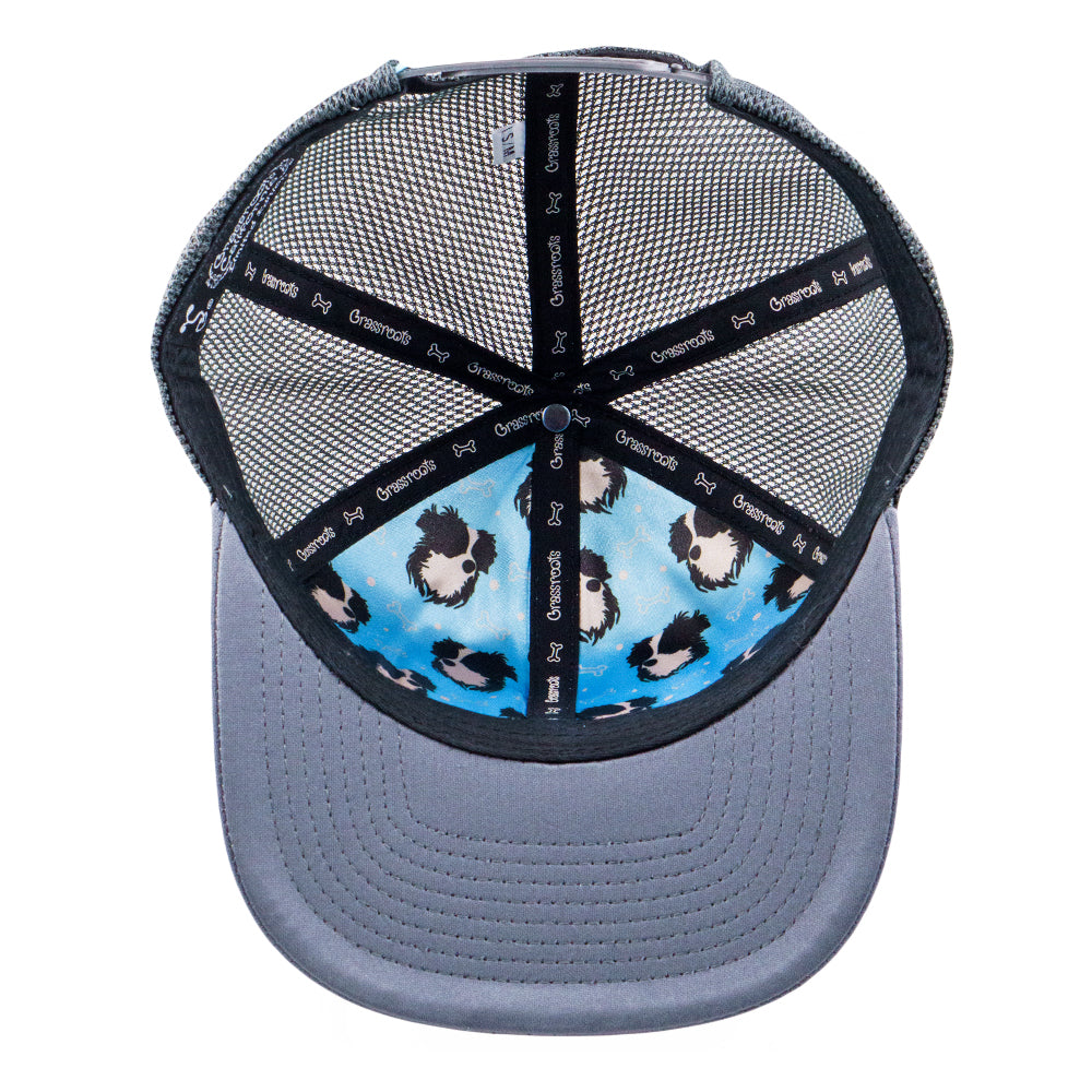 PuppyRoots Dri-Bear Gray Mesh Snapback Hat Grassroots California