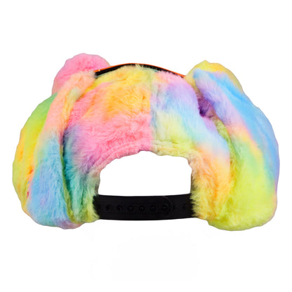 Rainbow Bear Fur Earflap Snapback Hat Grassroots California