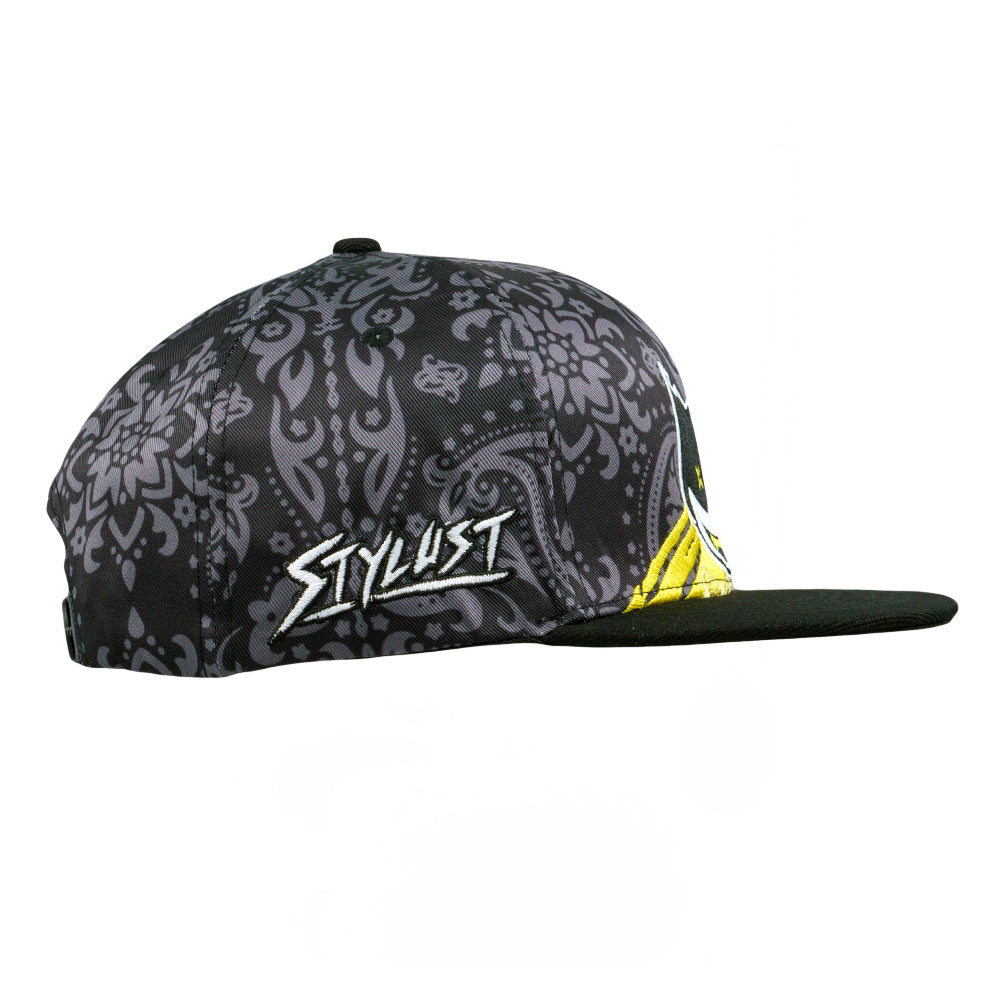 Stylust Paisley Cat Black Snapback Hat Grassroots California