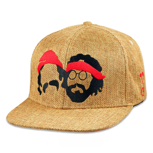 Cheech and Chong Silhouette Tan Snapback Hat Grassroots California