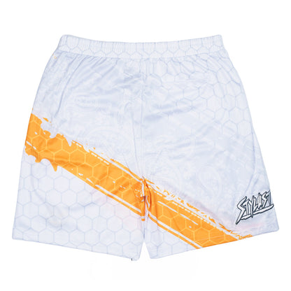 Stylust Paisley Cat White Mesh Shorts Grassroots California