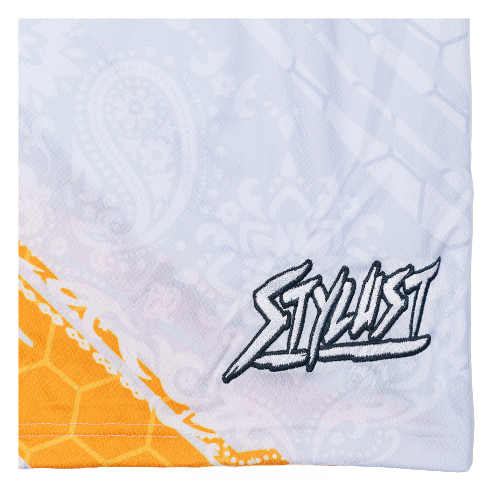 Stylust Paisley Cat White Mesh Shorts Grassroots California