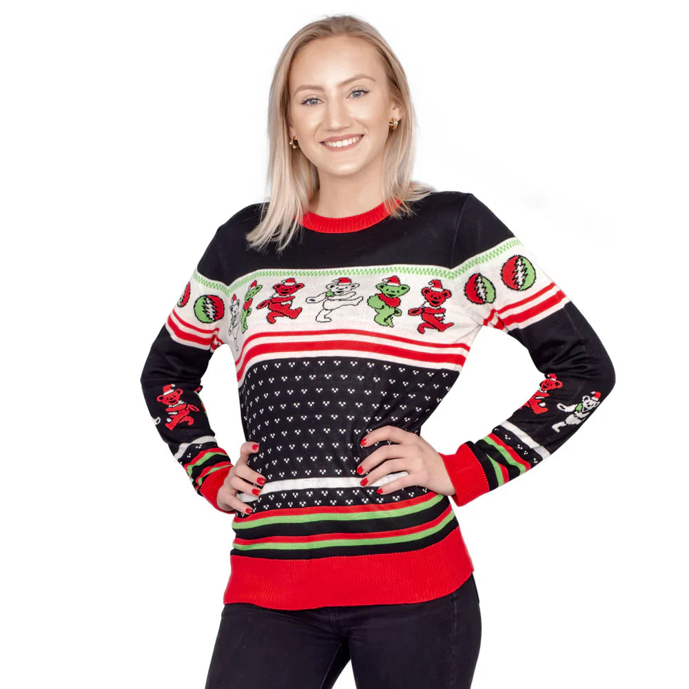 Grateful Dead Dancing Bears Adult Unisex Ugly Christmas Sweater