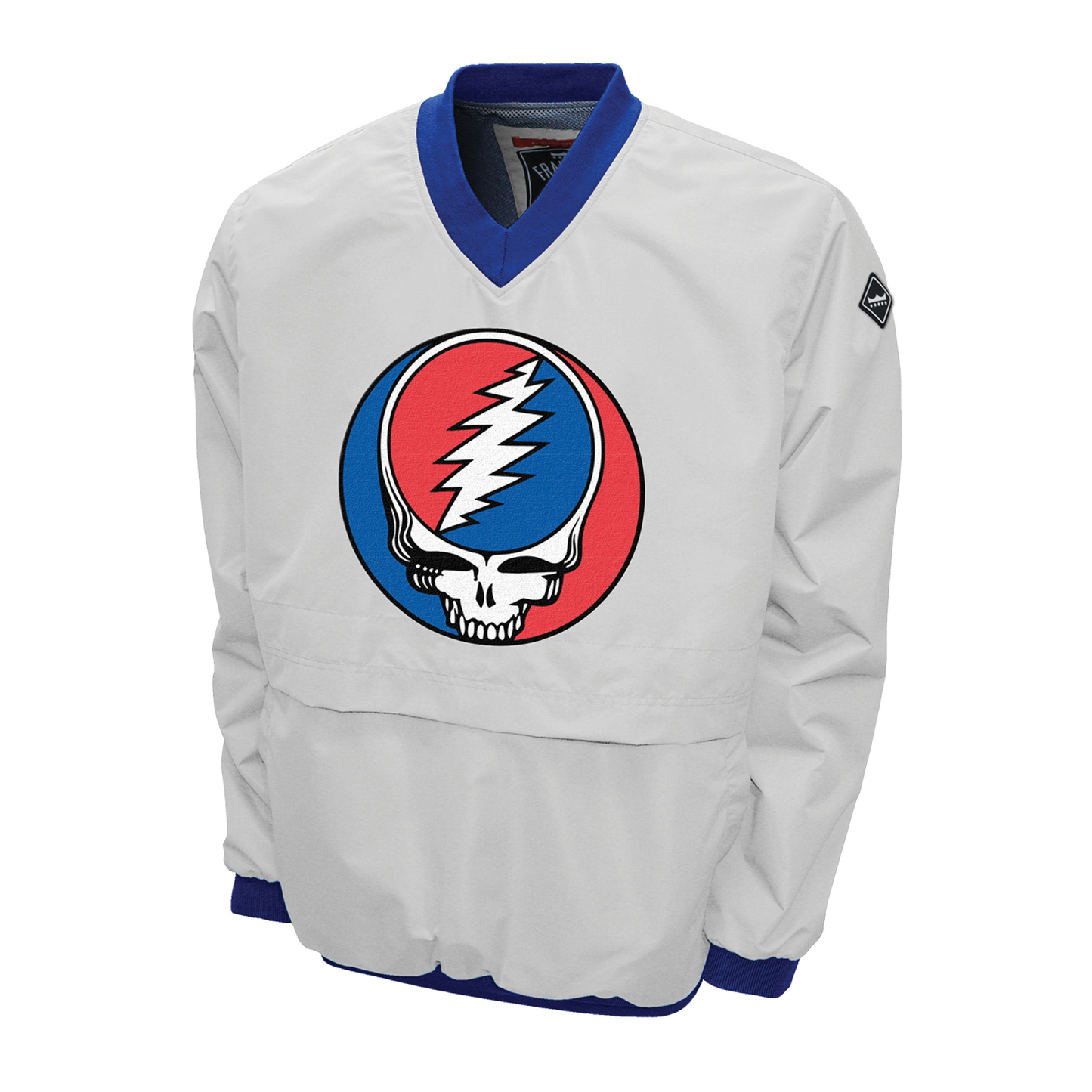 Grateful Dead Logo Mens Windshell Pullover Jacket White