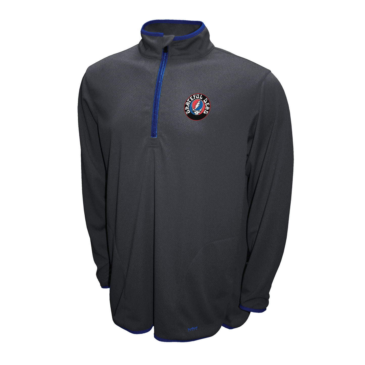 Grateful Dead SYF Logo Mens Quarter Zip Thermal Jacket Charcoal