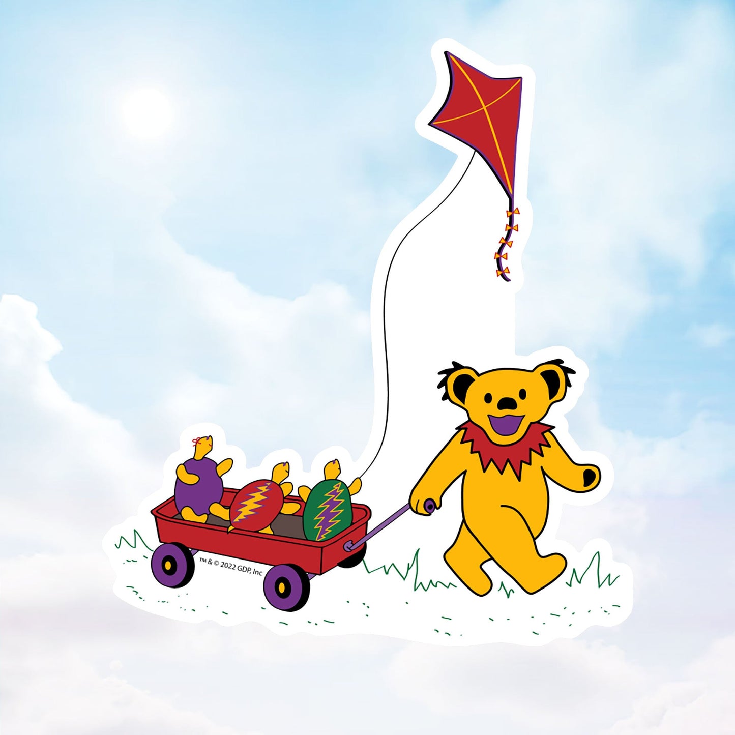 Grateful Dead Terrapin & Bear Wagon Sticker