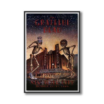 Grateful Dead Radio City Music Hall 1980 Framed Poster