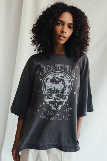 Grateful Dead Shakedown Street Womens Oversized Tee Vintage Black