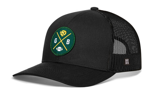 Green Bay Trucker Hat Black GB Cheese X Football Snapback Haka