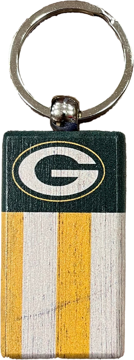 Green Bay Packers Rectangle Flag Keychain