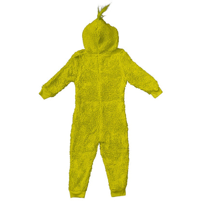 Youth Kids Toddler Grinch Sherpa Union Suit Pajamas Halloween Cosplay Costume
