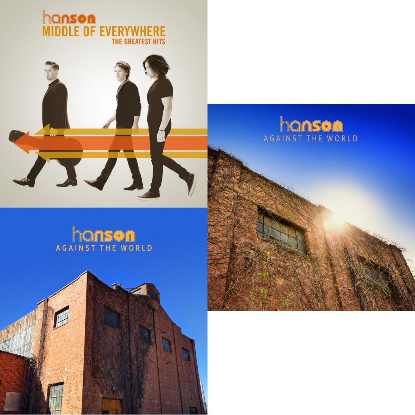 Hanson - Middle Of Everywhere (Orange LP Vinyl) & Against The World (Gold LP Vinyl) & Against The World (Copper LP Vinyl) (I)