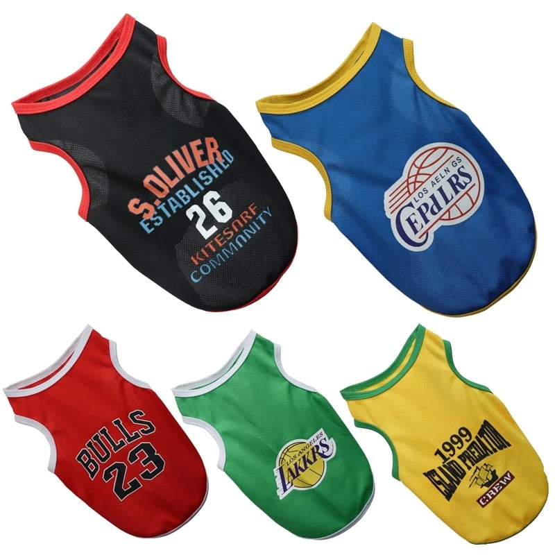 Summer Dog Breathable Basketball Jersey Clothes