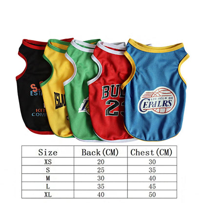 Summer Dog Breathable Basketball Jersey Clothes