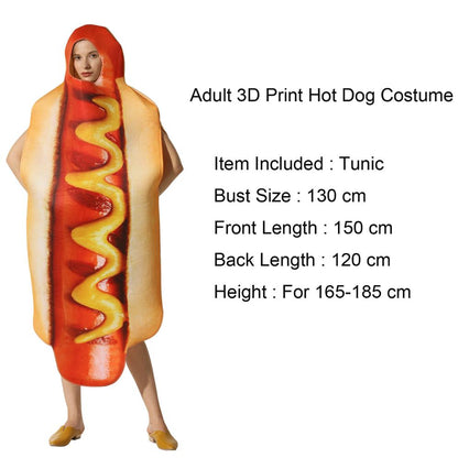 Adult Kids Funny 3D Print Food Costume