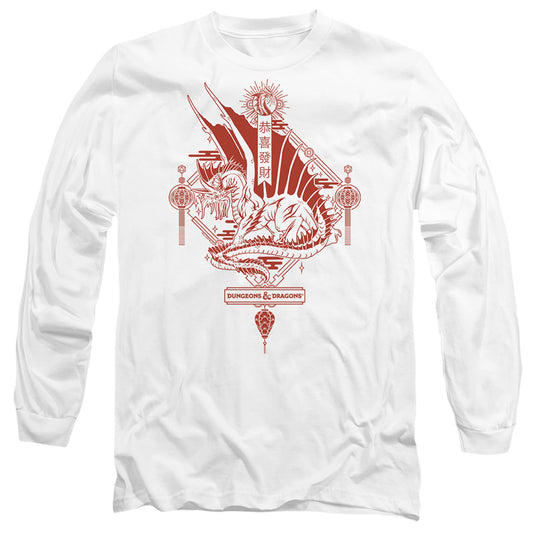 Dungeons And Dragons Year Of The Dragon Red Lantern Mens Long Sleeve Shirt White Officially Licensed