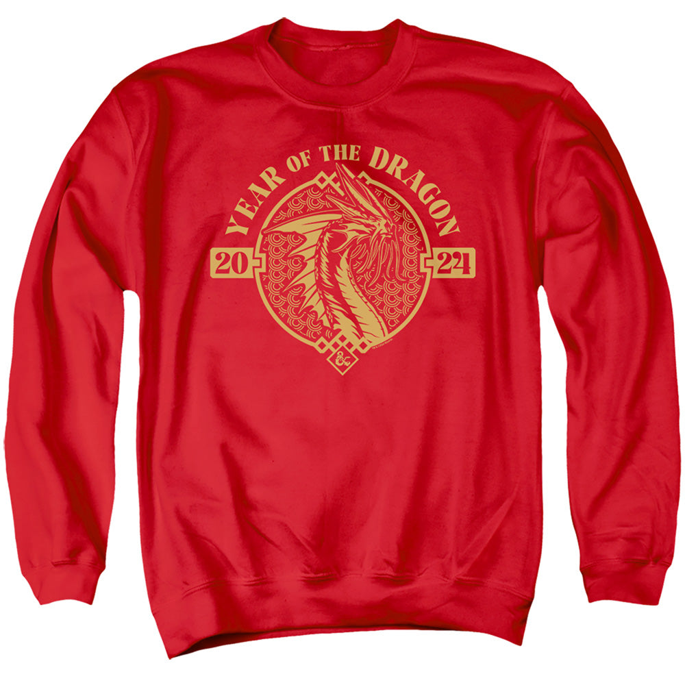 Dungeons And Dragons Year Of The Dragon Gold Beast Mens Crewneck Sweatshirt Red