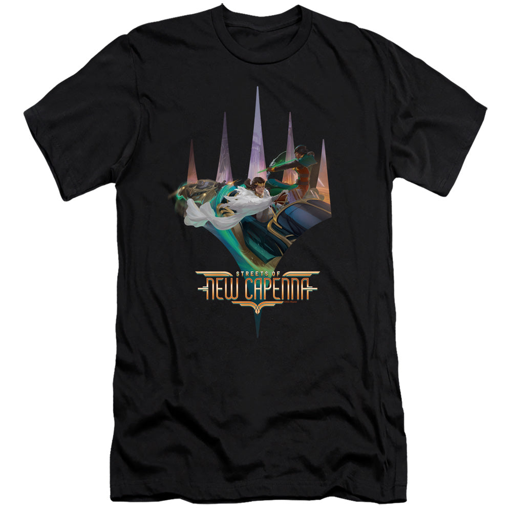 Magic The Gathering Planeswalker Logo Hbo Premium Bella Canvas Slim Fit Mens T Shirt Black