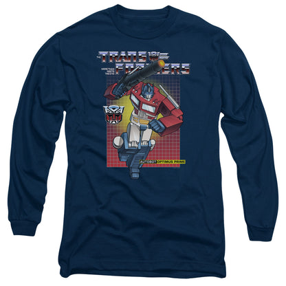 Transformers Optimus Prime Mens Long Sleeve Shirt Navy