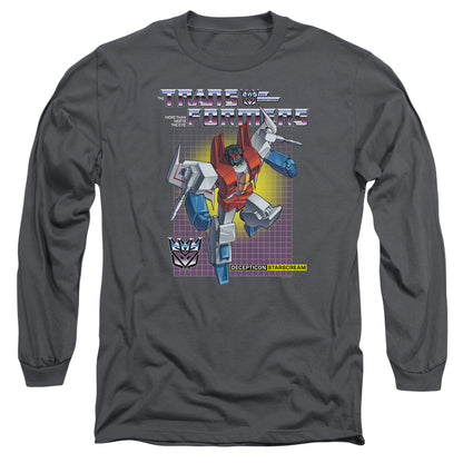 Transformers Starscream Mens Long Sleeve Shirt Charcoal