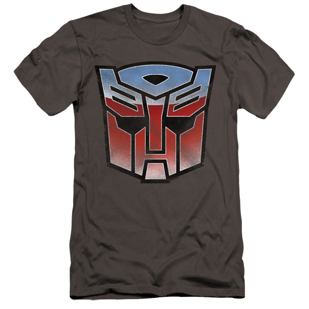 Transformers Vintage Autobot Logo Hbo Premium Bella Canvas Slim Fit Mens T Shirt Charcoal