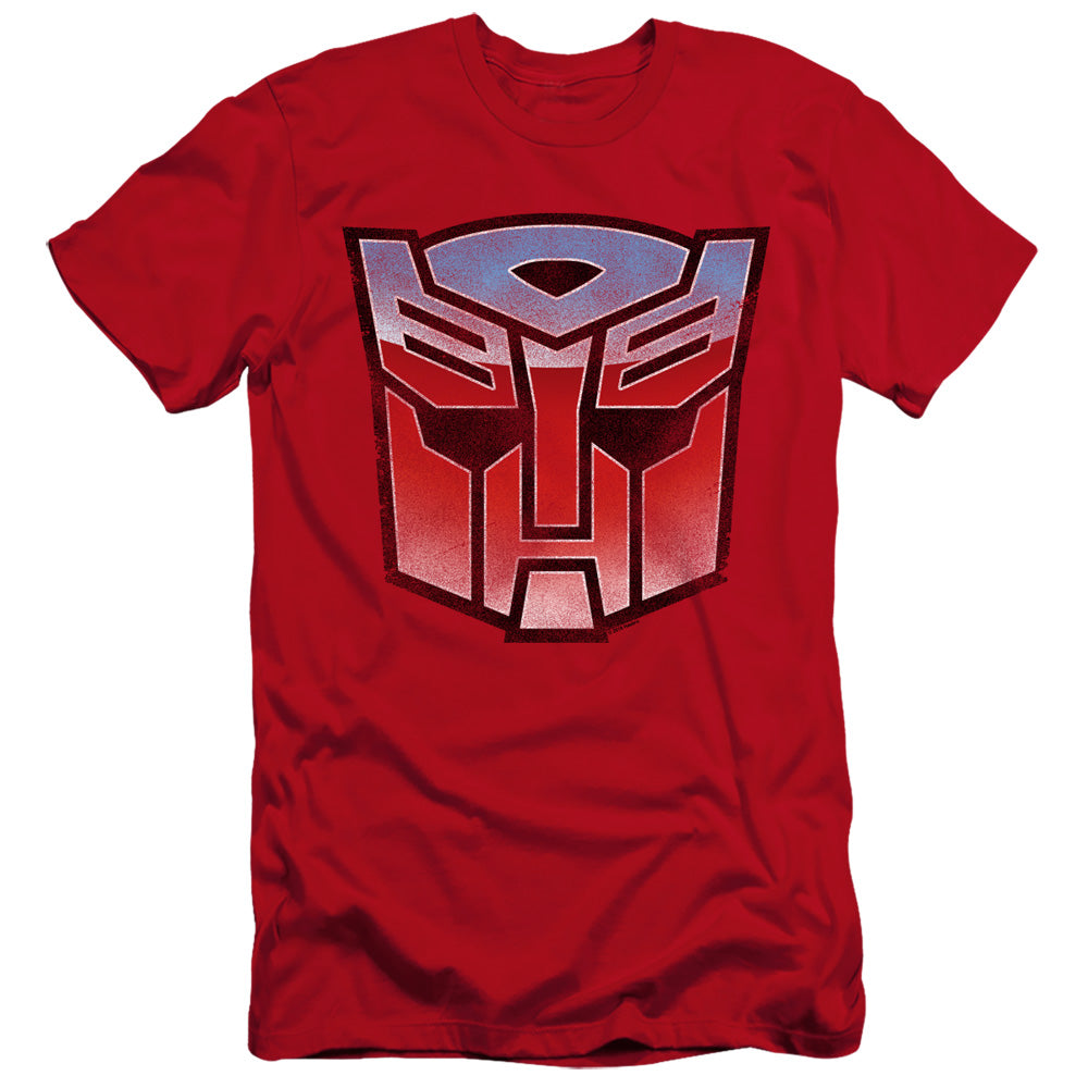 Transformers Vintage Autobot Logo Hbo Premium Bella Canvas Slim Fit Mens T Shirt Red