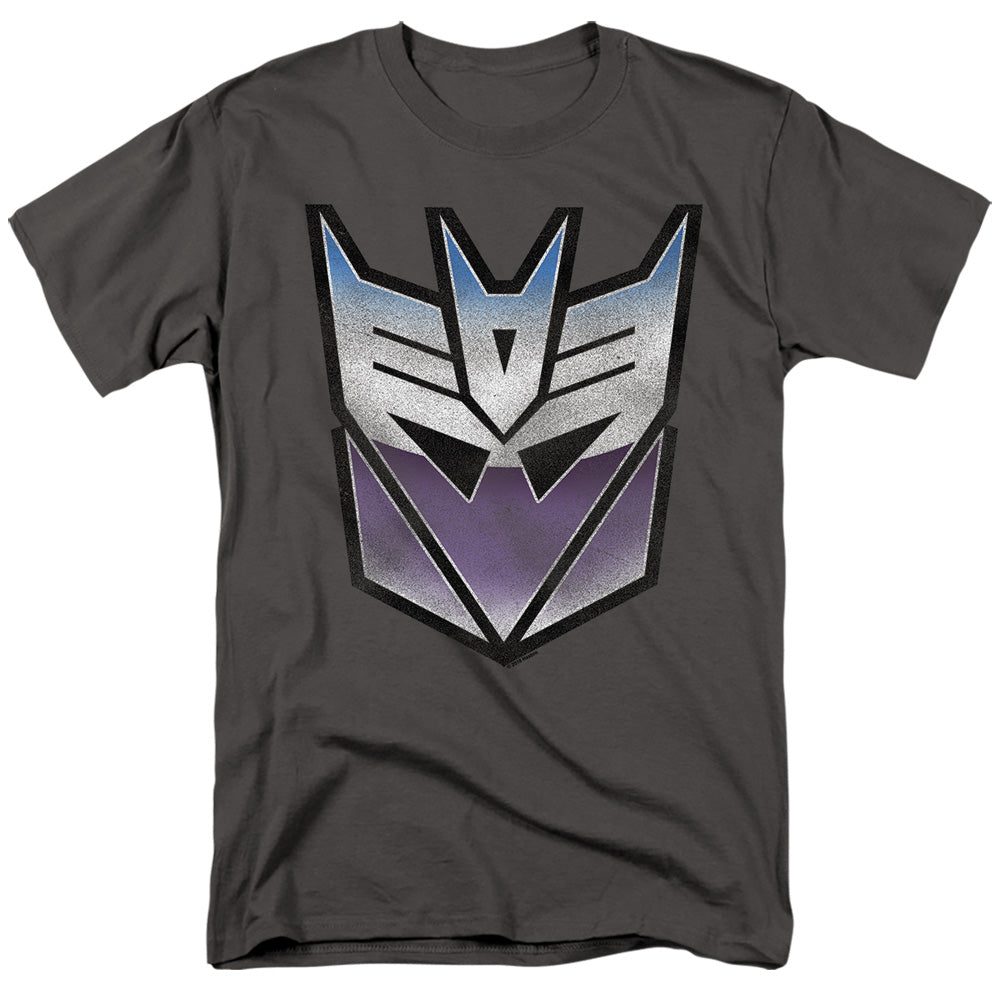 Transformers Vintage Decepticon Logo Mens T Shirt Charcoal