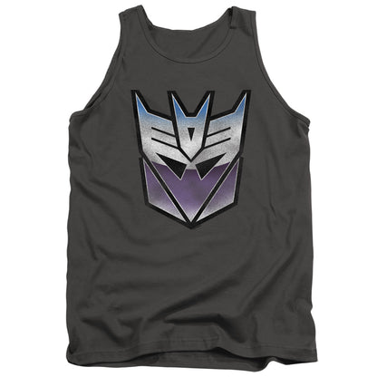 Transformers Vintage Decepticon Logo Mens Tank Top Shirt Charcoal