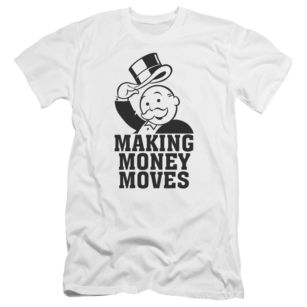 Monopoly Money Moves Hbo Premium Bella Canvas Slim Fit Mens T Shirt White