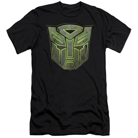 Transformers Glowing Autobot Logo Hbo Premium Bella Canvas Slim Fit Mens T Shirt Black