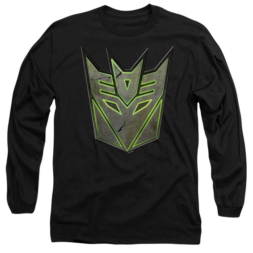 Transformers Glowing Decepticon Logo Mens Long Sleeve Shirt Black