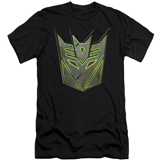 Transformers Glowing Decepticon Logo Hbo Premium Bella Canvas Slim Fit Mens T Shirt Black