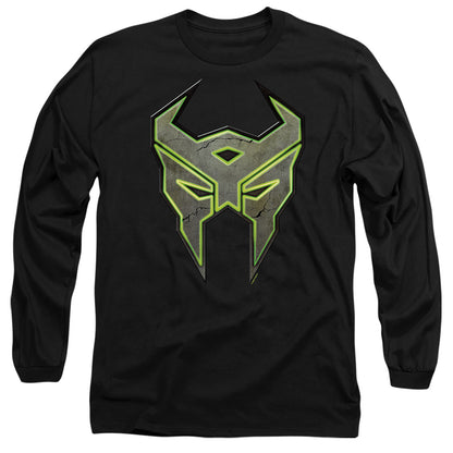 Transformers Glowing Terrorcon Logo Mens Long Sleeve Shirt Black Officially Licensed