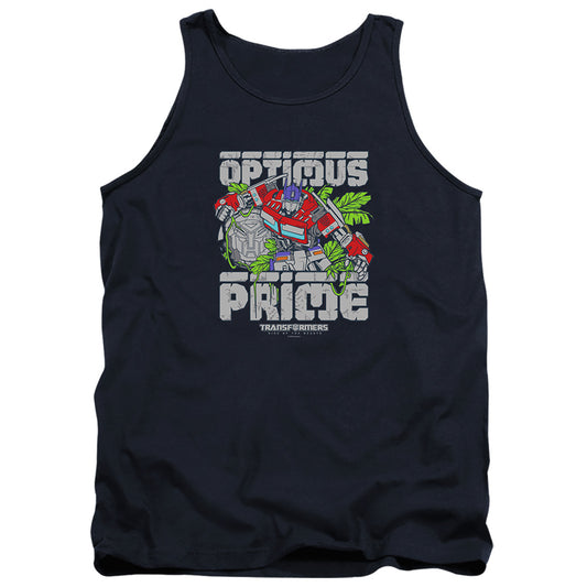 Transformers Optimus Prime In Ruins Mens Tank Top Shirt Navy