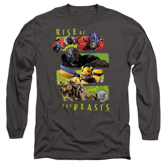 Transformers Transformers Lineup Mens Long Sleeve Shirt Charcoal