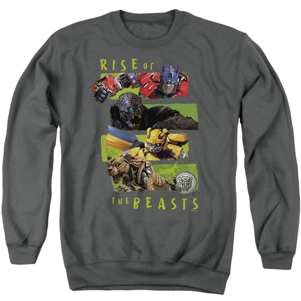 Transformers Transformers Lineup Mens Crewneck Sweatshirt Charcoal