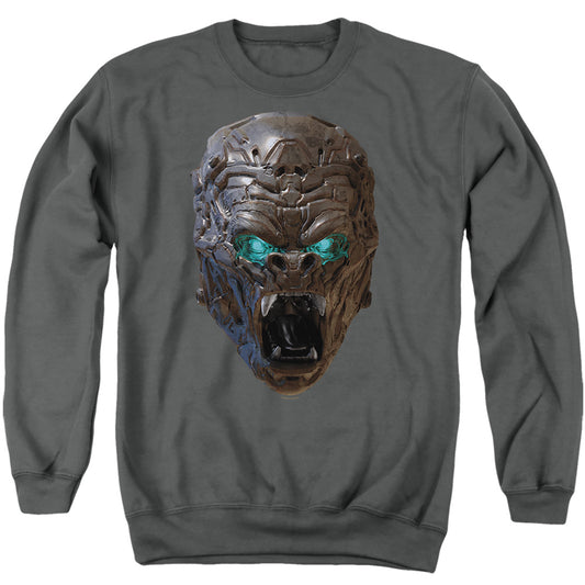 Transformers Optimus Primal Head Mens Crewneck Sweatshirt Charcoal