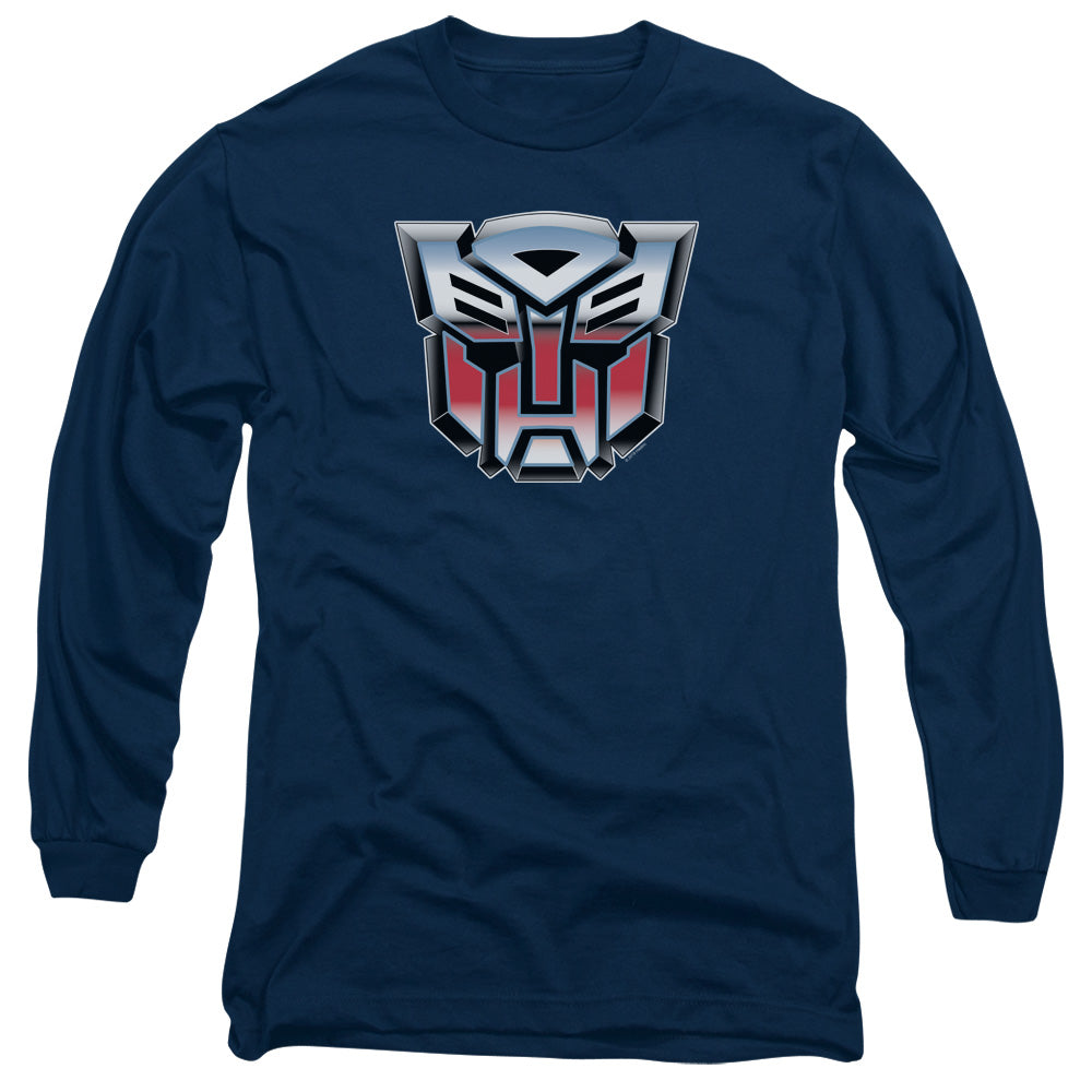 Transformers Autobot Airbrush Logo Mens Long Sleeve Shirt Navy Officially Licensed