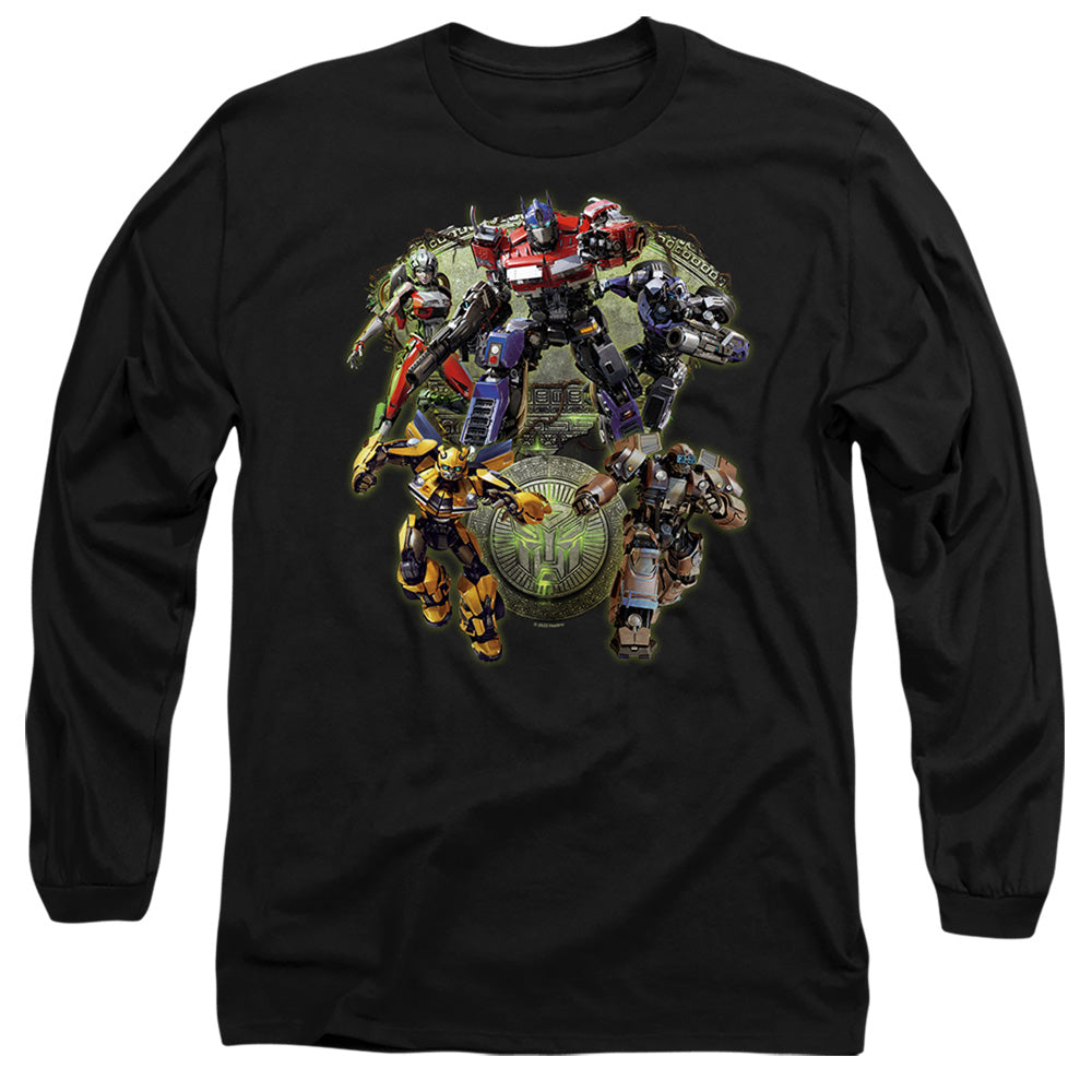 Transformers Autobot Group Shot Mens Long Sleeve Shirt Black