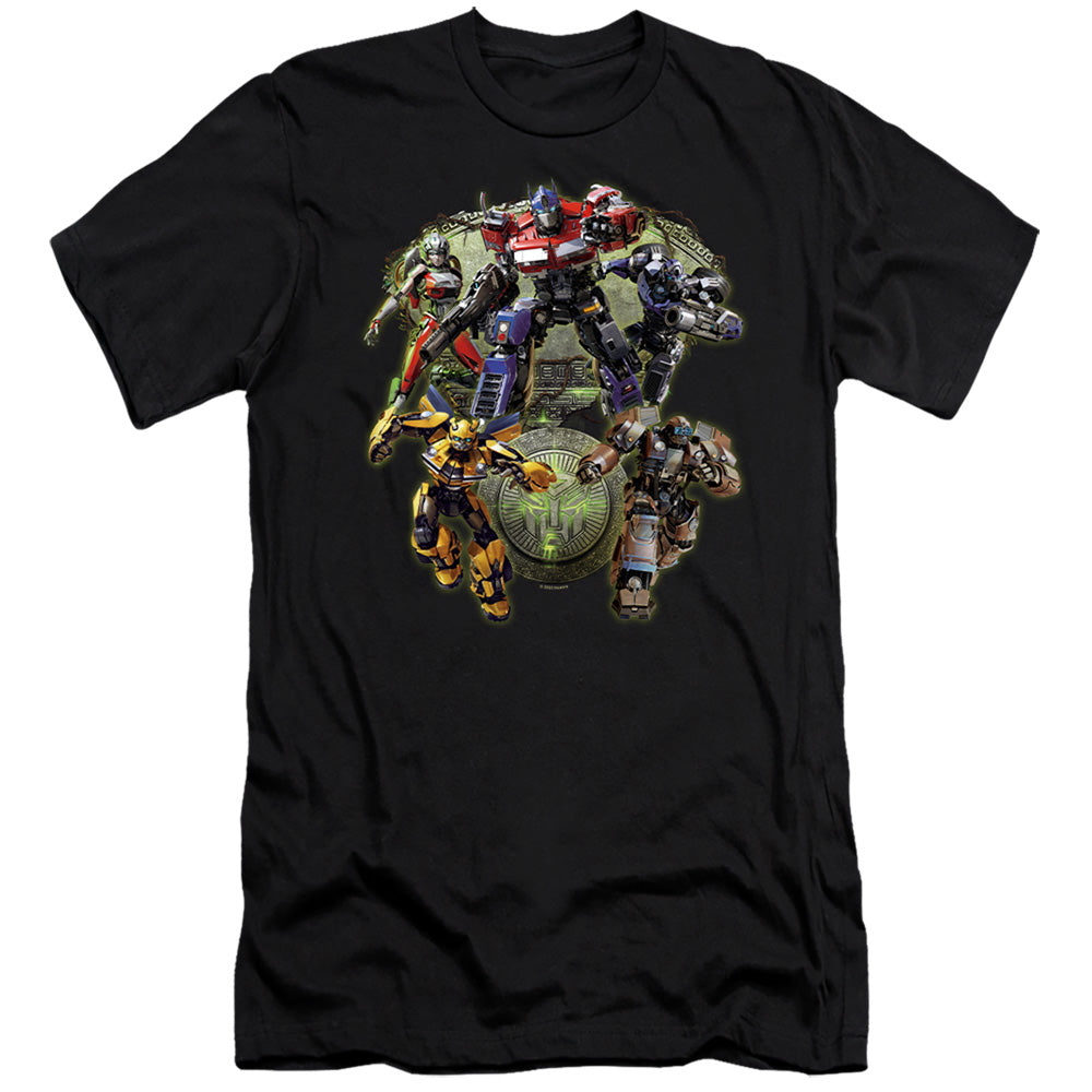 Transformers Autobot Group Shot Hbo Premium Bella Canvas Slim Fit Mens T Shirt Black