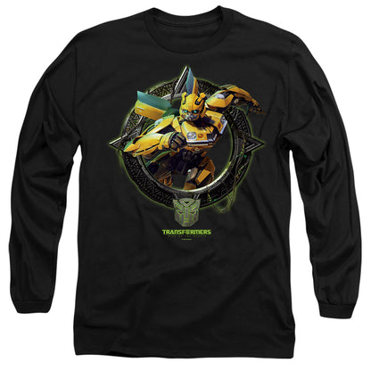 Transformers Bumblebee Circle Frame Mens Long Sleeve Shirt Black Officially Licensed
