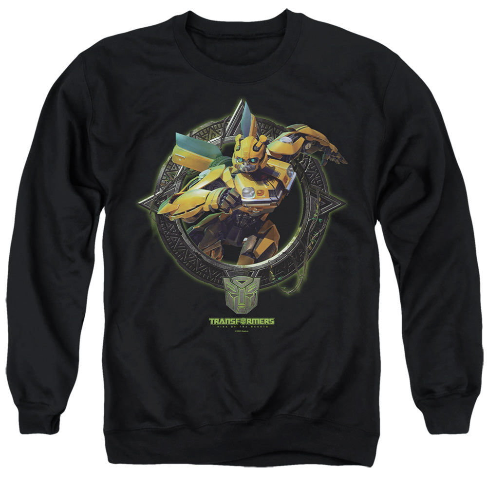 Transformers Bumblebee Circle Frame Mens Crewneck Sweatshirt Black